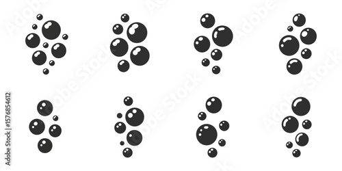 Collection of Round Shapes with Highlights on a White Background Bubble Design