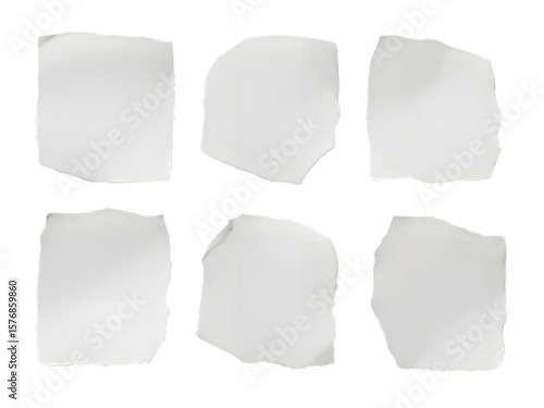 Wallpaper Mural torn blank pages with uneven texture edges. set of ripped white paper sheets png isolated on transparent background. document or newspaper mockup Torontodigital.ca
