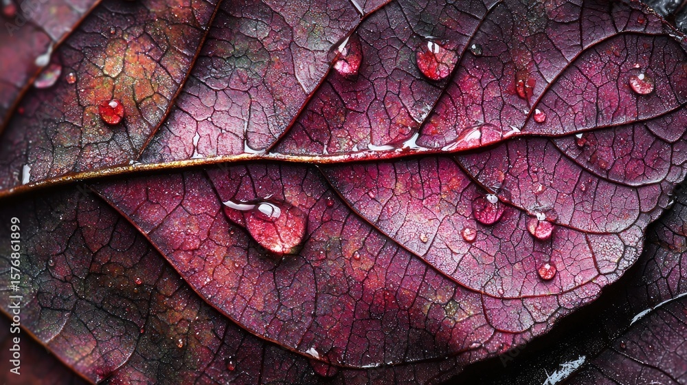 Fototapeta premium Close-up view of a textured autumn leaf.