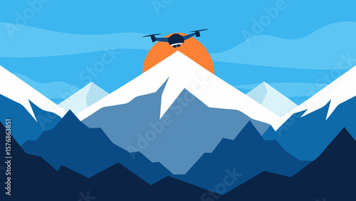 Drone Photography Majestic Mountain Sunrise Aerial View