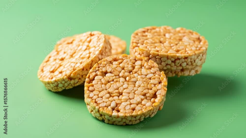Rotating rice cakes on chroma key background Rotating rice cakes on chroma key background