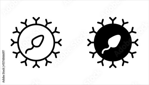 Sperm icon set.  simple design for medical or science purpose on white background