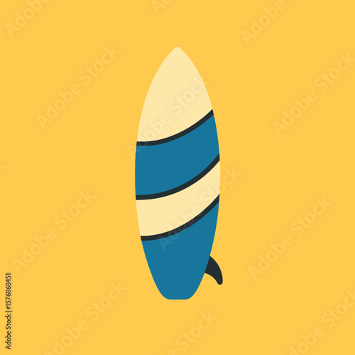 Surfboard illustration on yellow background:: graphic and vibrant summer vibes
