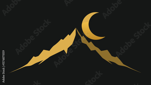 A captivating vector illustration of a horse and deer silhouettes against a desert night landscape with a moonlit sky and a lone tree, perfect for nature-inspired designs
