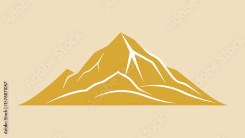 Pyramids of Egypt vector illustration in a desert landscape with a sun and sky background