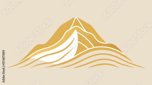 Desert landscape vector illustration with the iconic Giza pyramids under a warm sun, capturing the essence of ancient Egyptian travel