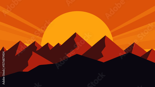 sunset over mountains