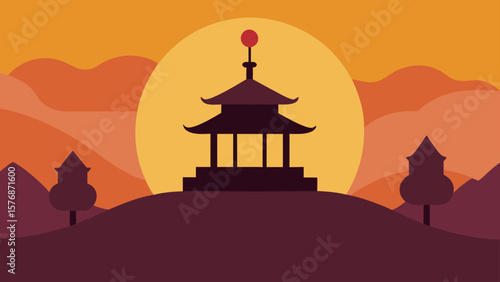 vector illustration of a temple