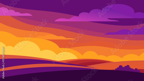 sunset over the mountains