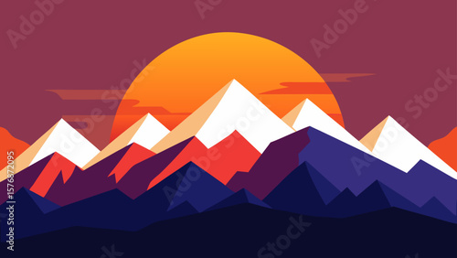 vector illustration of a mountain landscape
