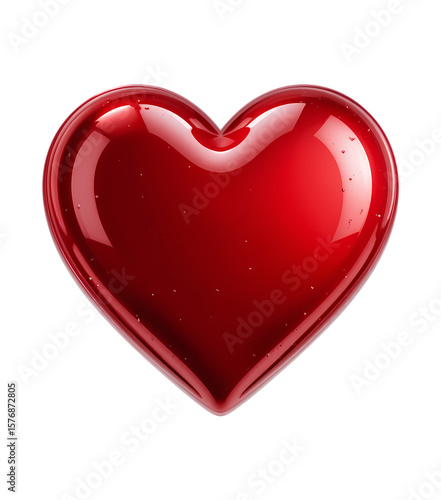 Glossy Red Heart Valentine Love Symbol – Romantic Graphic Element