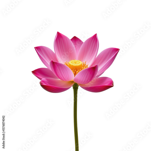 Wallpaper Mural Beautiful Pink Lotus Flower Blooming on a Graceful Stem Isolated on a Transparent Background Torontodigital.ca