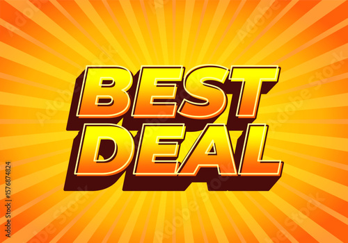 A vibrant graphic featuring the text BEST DEAL in bold, three dimensional letters against a bright o