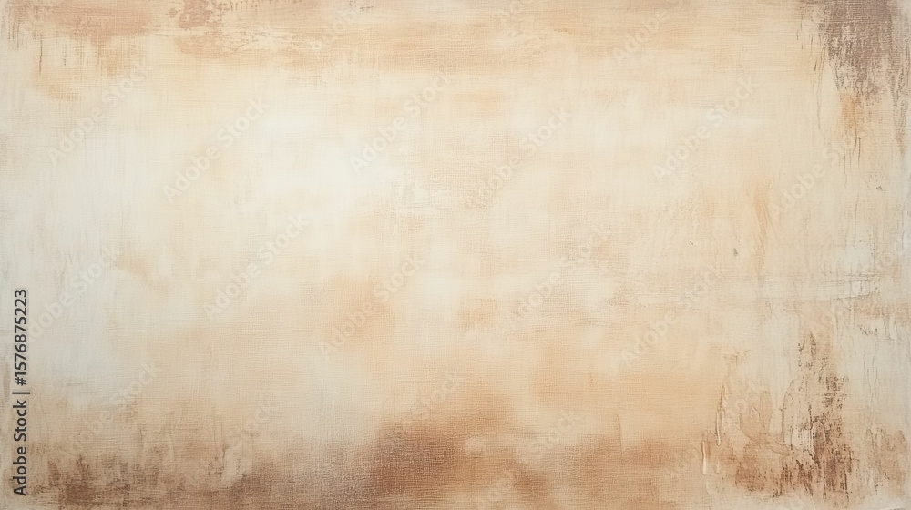Fototapeta premium Beige textured surface, subtly shaded, painted canvas.