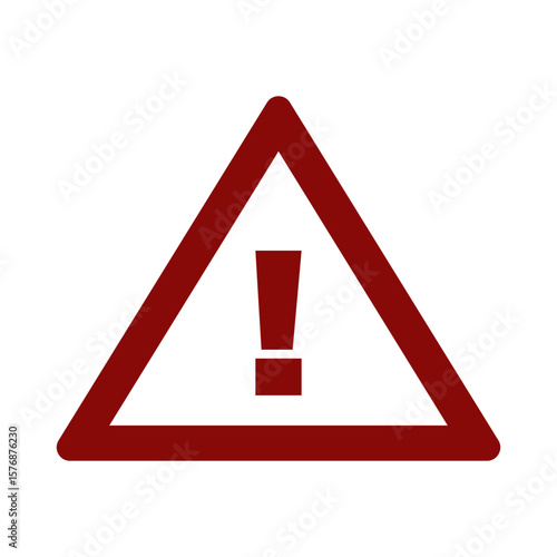 Red warning sign alerts to potential danger ahead.