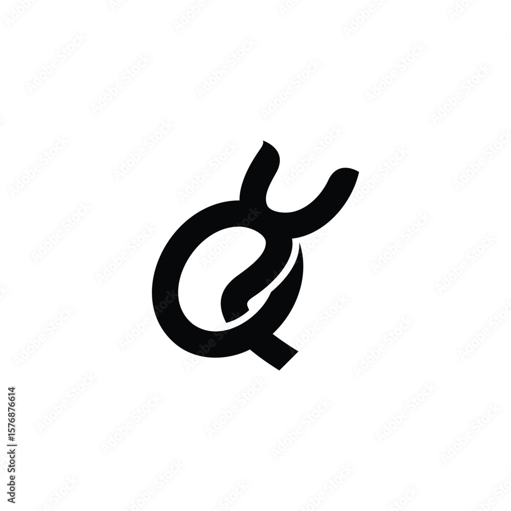 Obraz premium Elegant Alphabet Monogram XQ QX Logo with Abstract Design