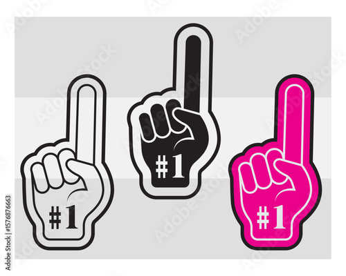 Fan Foam Fingers SVG Silhouette Bundle, Hands Up With Glove With Number One, Glove Svg, Hands Up Svg, Foam Hand Supporter, Fan Foam Fingers Png, Fan Foam Fingers Svg Images,