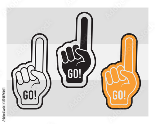 Fan Foam Fingers SVG Silhouette Bundle, Hands Up With Glove With Number One, Glove Svg, Hands Up Svg, Foam Hand Supporter, Fan Foam Fingers Png, Fan Foam Fingers Svg Images,