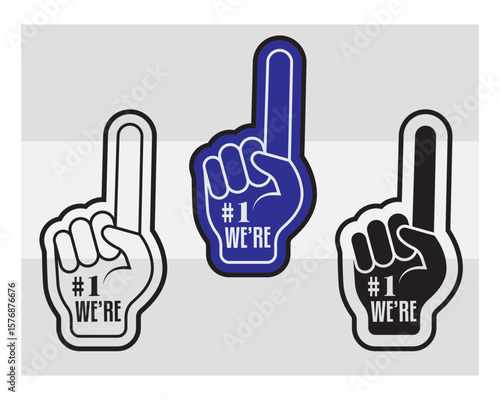 Fan Foam Fingers SVG Silhouette Bundle, Hands Up With Glove With Number One, Glove Svg, Hands Up Svg, Foam Hand Supporter, Fan Foam Fingers Png, Fan Foam Fingers Svg Images,