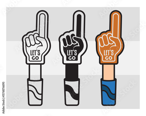 Fan Foam Fingers SVG Silhouette Bundle, Hands Up With Glove With Number One, Glove Svg, Hands Up Svg, Foam Hand Supporter, Fan Foam Fingers Png, Fan Foam Fingers Svg Images,