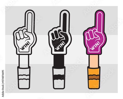 Fan Foam Fingers SVG Silhouette Bundle, Hands Up With Glove With Number One, Glove Svg, Hands Up Svg, Foam Hand Supporter, Fan Foam Fingers Png, Fan Foam Fingers Svg Images,