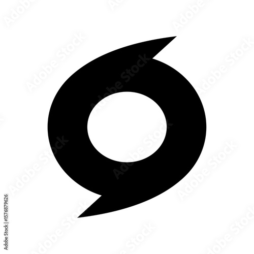 Typhoon icon, solid fill hurricane and cyclone weather symbol
