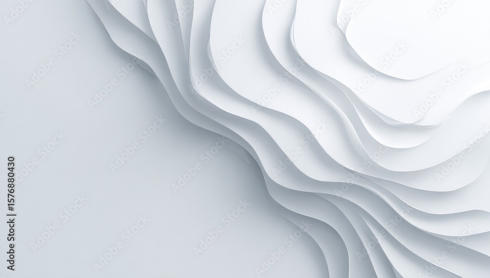 Obraz premium Abstract white layered curves