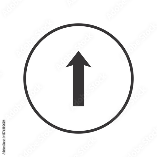 Free Download Arrow pointing up inside a simple circle design - GFXLoad