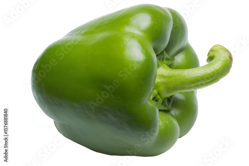 a green pepper with a white background