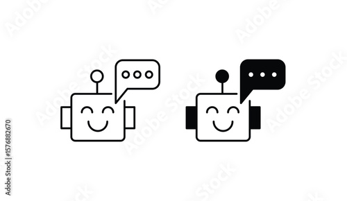 AI bot line and fill icon
