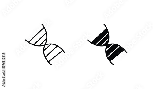 Modern DNA Icon featuring a clean and scalable double helix design, perfect for biotechnology, genetics, healthcare, science, laboratory, and medical research projects. Fully editable vector icon suit