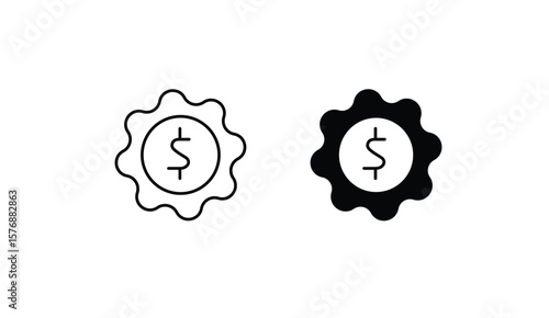 Dollar symbol line and fill icon
