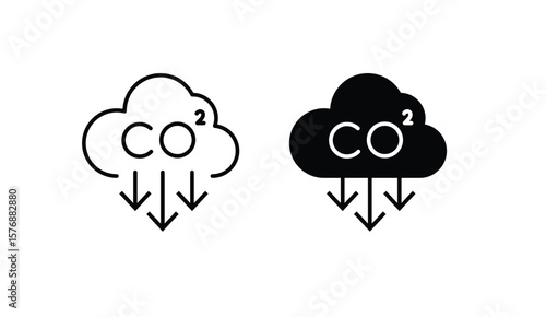 ESG Co2 cloud line and fill icon