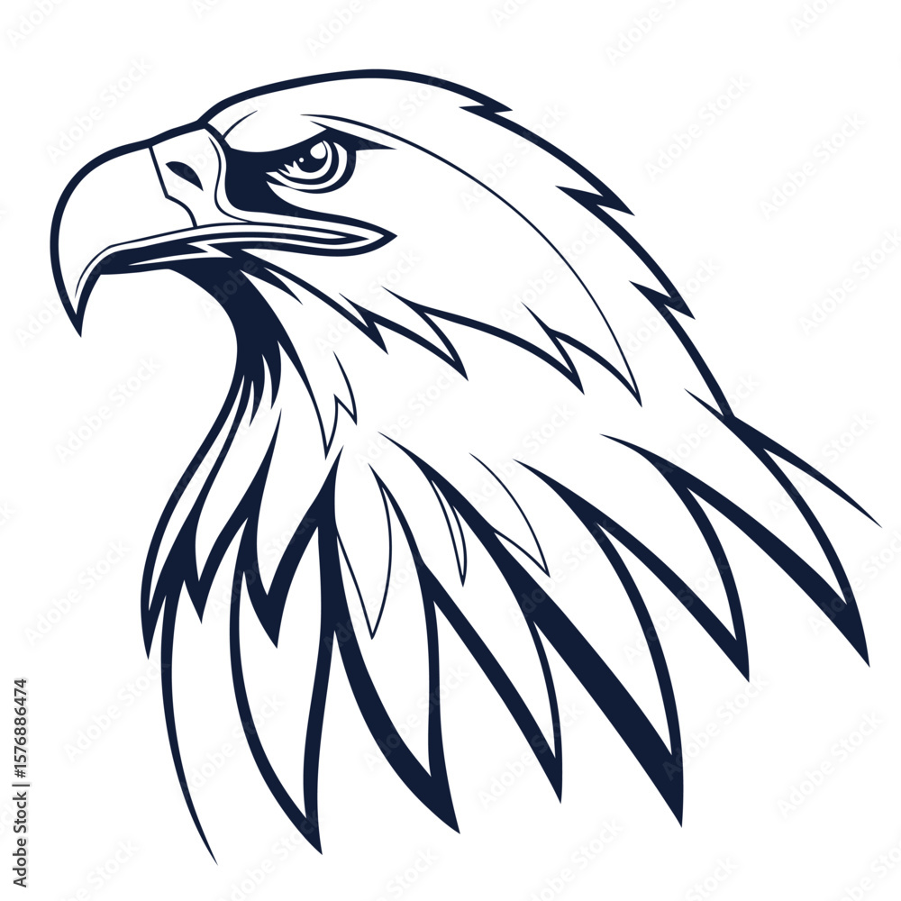 Obraz premium Dark Blue Eagle Head Vector Logo Template