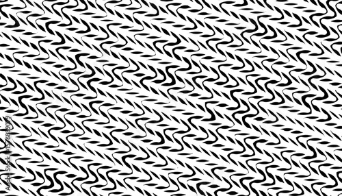 Black and white abstract pattern for modern background and jersey design. Diagonal ways texture. Vector Format Illustration 