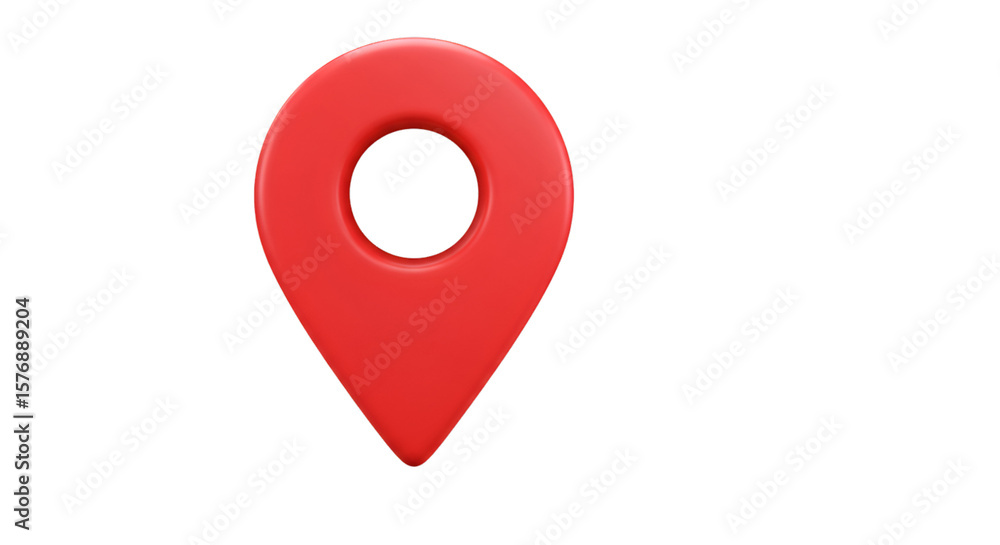 Fototapeta premium 3D Illustration of Red Location Pin Navigation Symbol on Transparent BG