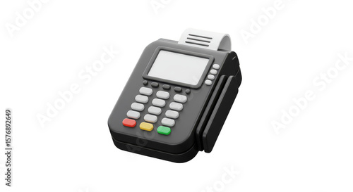 3D Render Payment Terminal Transaction Machine Isolated Transparent Background