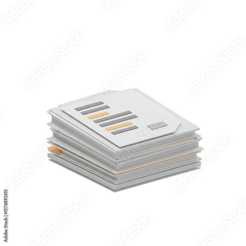 Wallpaper Mural 3D Render Stack of Paper Documents Pile for Office Work Data Torontodigital.ca