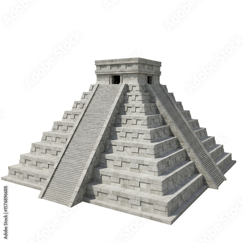 3d Rendered Chichen Itza Pyramid in Mexico Isolated with Transparent Background
