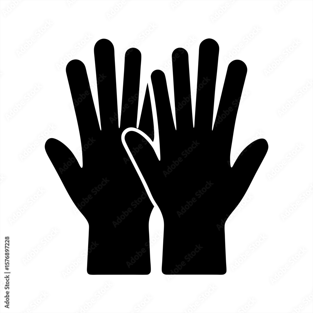 Gardening Gloves Silhouette on transparent background for web and graphic design Gardening Gloves Silhouette on transparent background for web and graphic design
