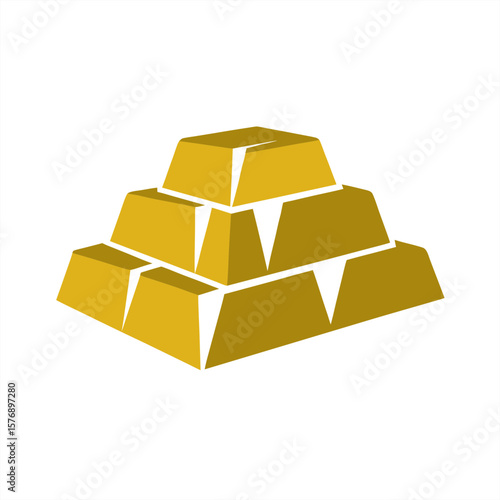 Gold Bars Silhouette on transparent background for web and graphic design