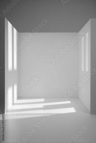 Minimalist interior space filled with light