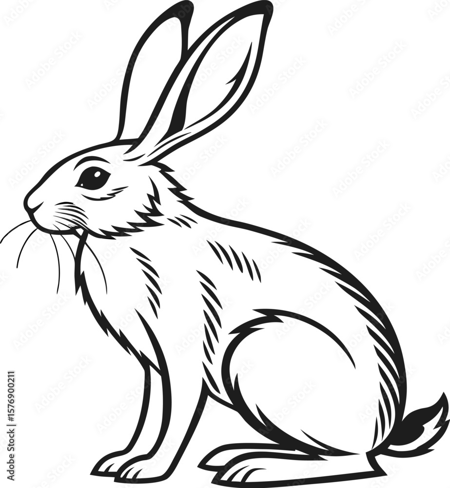 Obraz premium black and white rabbit