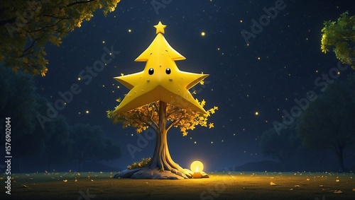 Falling Leaves Comfort Frowning Yellow Star