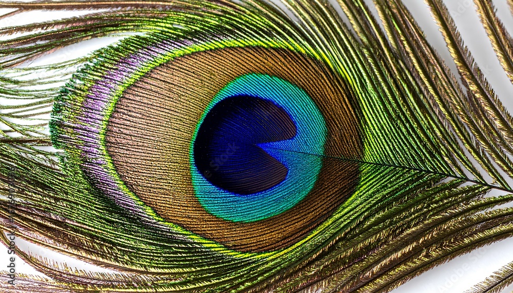 Fototapeta premium peacock feather closeup background