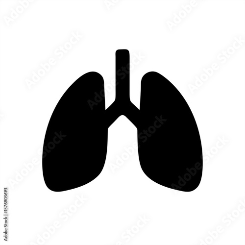 Human Lungs Silhouette on transparent background for web and graphic design