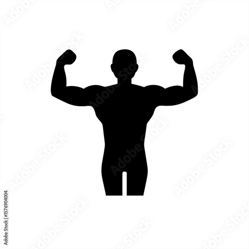 Human Muscle Silhouette on transparent background for web and graphic design