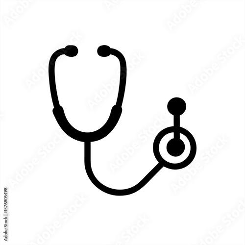 Stethoscope Silhouette on transparent background for web and graphic design