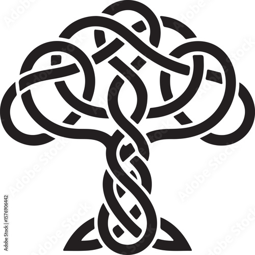 A striking 3D vector illustration of a Celtic cross symbol with intricate Celtic knot patterns, ideal for finance and business design concepts representing wealth