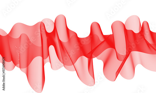  Abstract background with glowing and shiny wave line design element with modern red color gradient flowing wave lines for Futuristic technology concept. Vector illustration